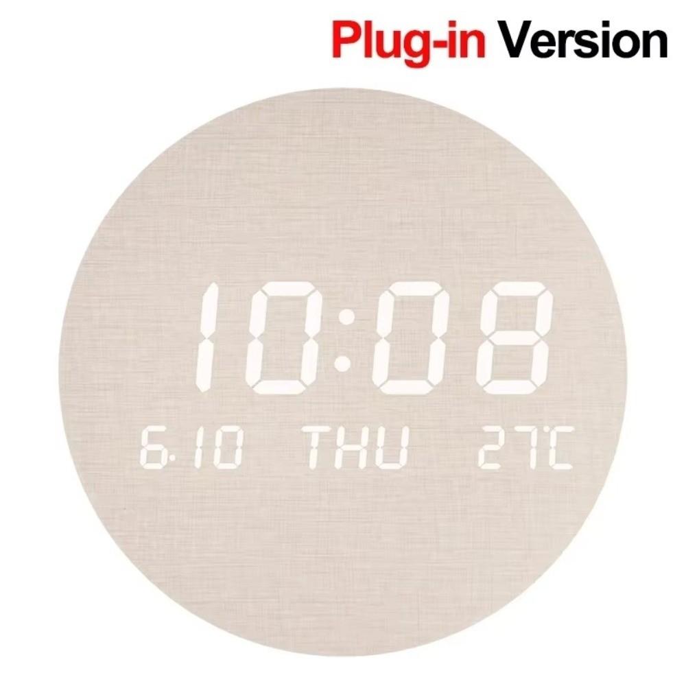 Large Screen LED Digital Wall Clock Mute Function Simple Design Multi-function Display Clock Smart Display Temperature Clock