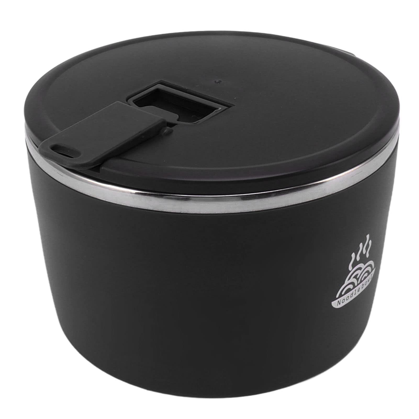 

304 Stainless Steel Instant Noodle Stainless Steel Soup Large Hollow Seal Bowl, Insulated, 1300ml, Mug, Capacity, Double-Layered (Black) чёрный