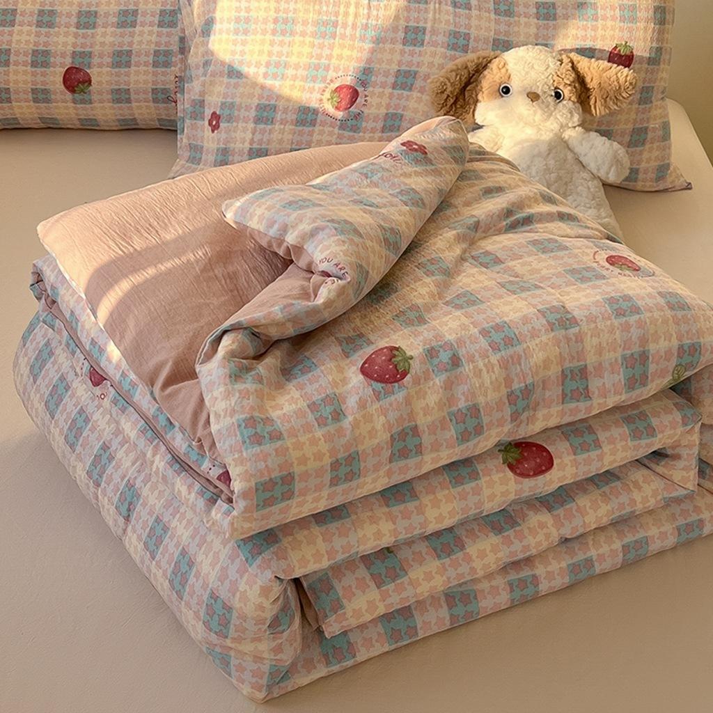 Summer Quilt Comforter INS-Style Printed Thin Quilt for Home Decor Soft Cotton Breathable Air Conditioner Quilts