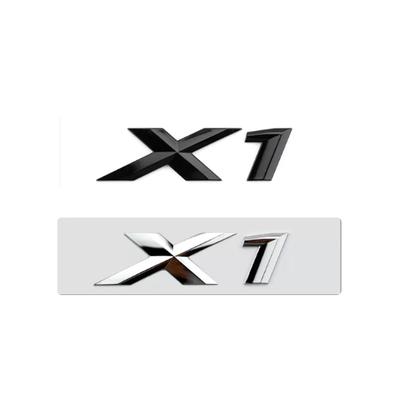 3D ABS Black Chrome Car Letters Rear Trunk Badge X1 Logo For BMW X1 Sticker Emblem X1 Lettering Accessories FRT32