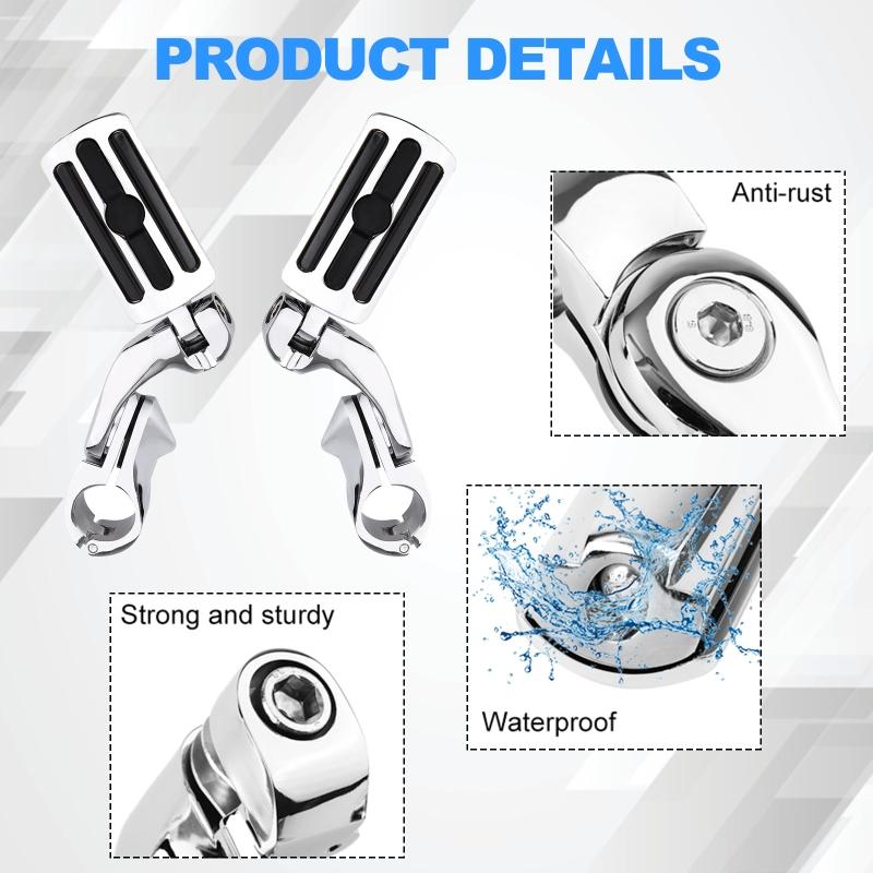 2 Teile/satz Motorrad Fußrasten Halterung Einstellbare Fußrasten Halterungen Schellen Kit 1 1/4" (32 mm) für für