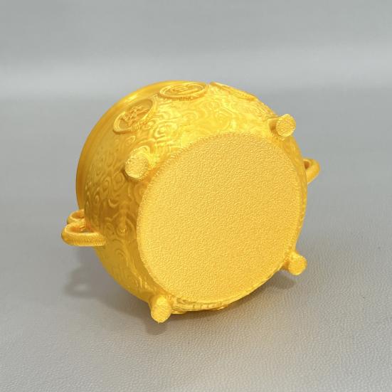 3D-gedruckte goldene Schatzschale Reichtum Wohlstand Becken Figur Bringt Glück Vermögen Geldtopf Feng Shui Ornament
