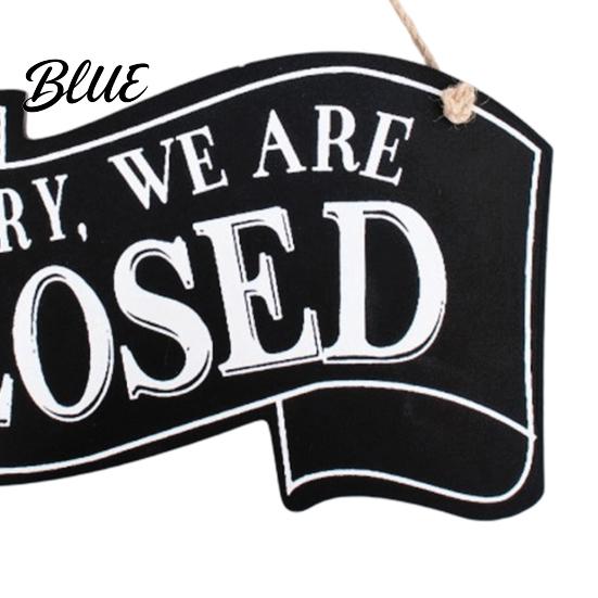 Door Nameplate Vintage Open Closed Sign with Lanyard
