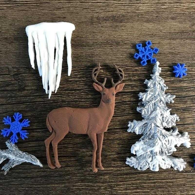 Christmas Moose Head Silicone Cake Mold Baby Party Fondant Cake Decorating Tools