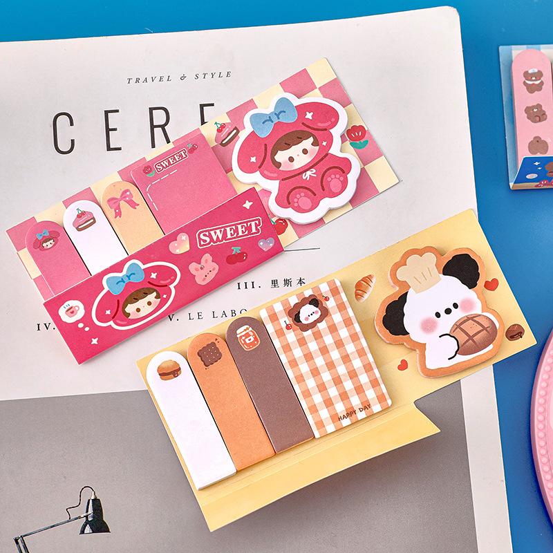 Lovely Cartoon Combination Sticky Note Index Sticker Ins Creative Message N Times Student Small Gifts Cute Handbook Kawai Paper