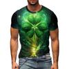 Bull Horn Warrior Pattern T-Shirt For Men Lucky Clover 3D Printed Tees Summer Fashion Round Neck Top Loose Short Sleeve T Shirts