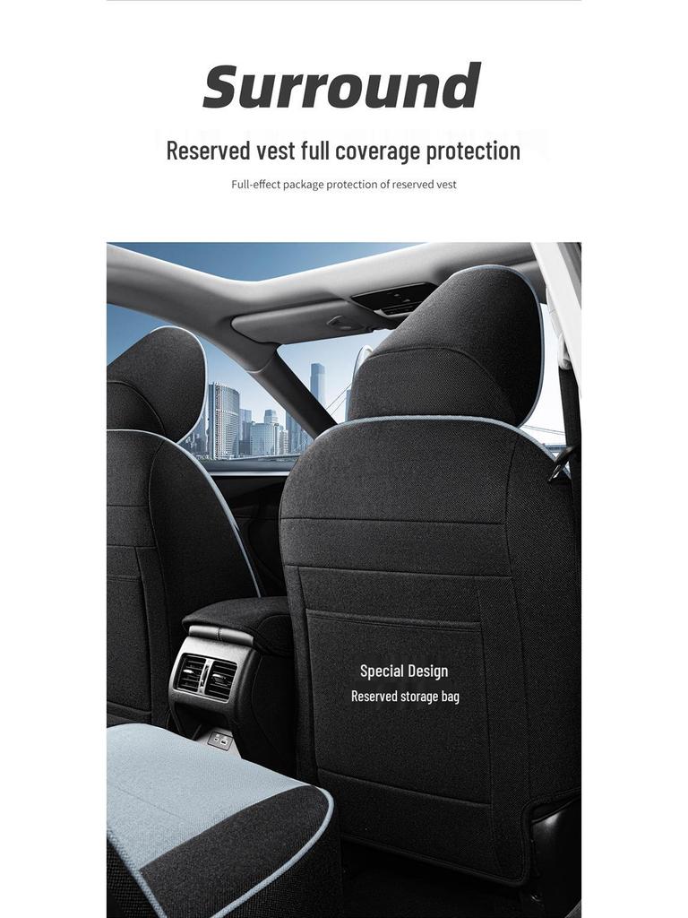 Teana Car Seat Cushion: Universal Full-Coverage Linen for All Seasons