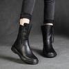 Boots for Women Genuine Leather Flat Boots Women's Autumn and Winter 2025 New Retro Medium Tube Casual Knight Boots Woman