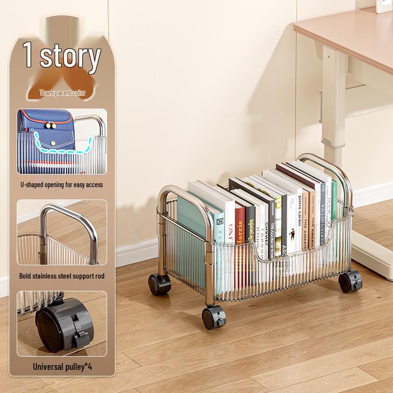 Acrylic Multi-layer Storage Trolley Shelf: Compact Bedside Organizer for Snacks and Accessories