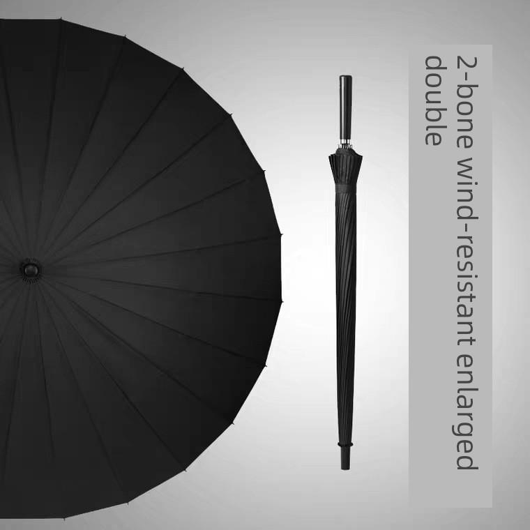 Ombrello Automatico Rinforzato Antitempesta Extra Large, 24 Stecche, Manico Lungo Dritto per Uomo, Ombrello Grande con Manico Dritto Doppio Spessore