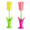 Cup Brush Tulip Shape Ergonomic Handle Cleaning Brush Scratch-Free Sponge Brush Decorative Vase Cleaner