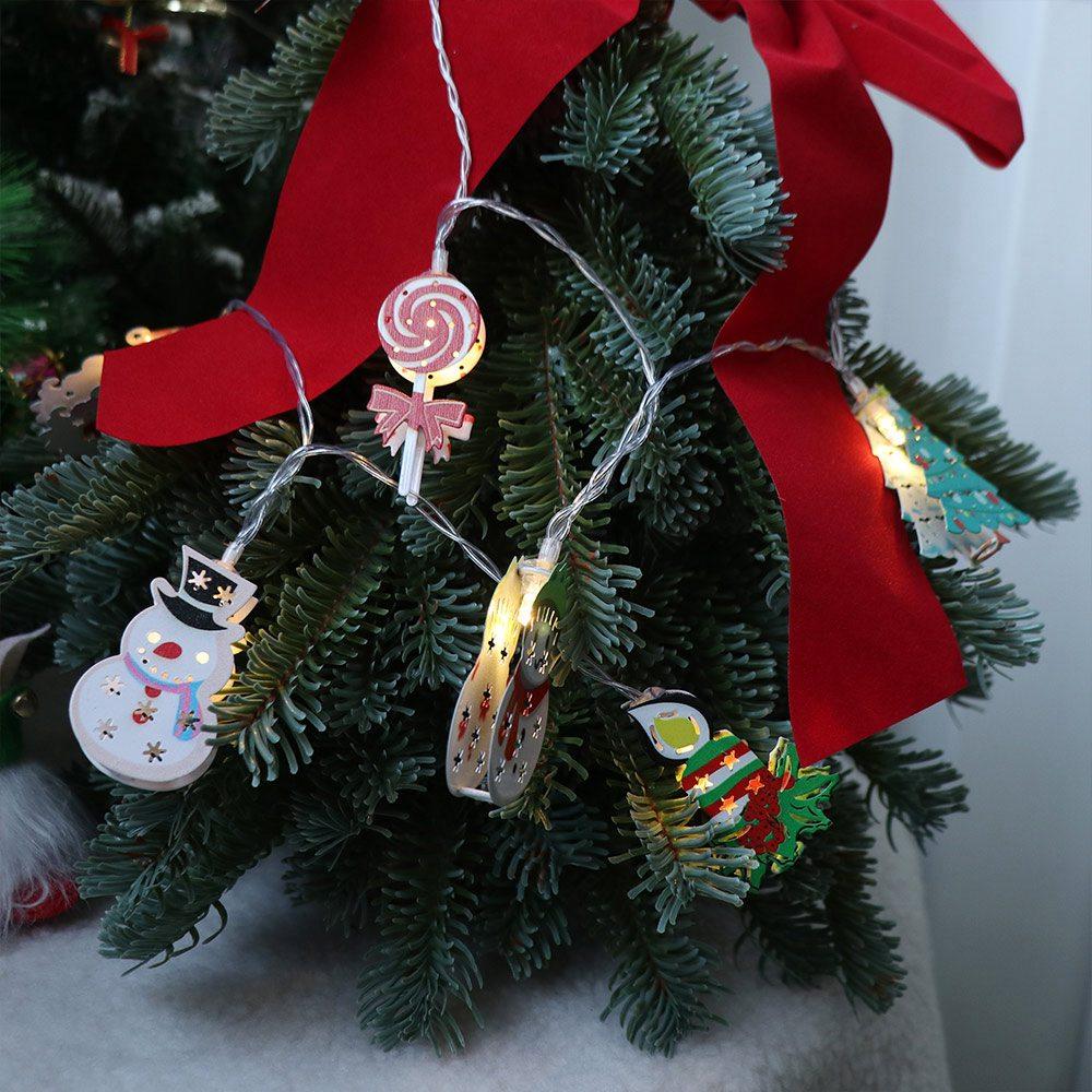 1.65M/10 Light Christmas Lights String 10 Christmas Patterns LED String Light  Desk