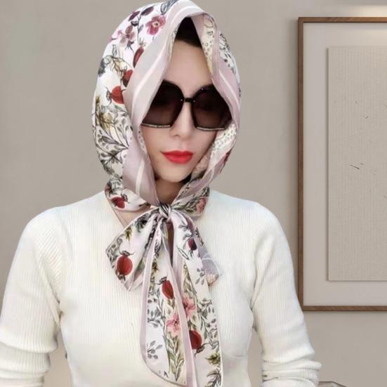 

Головные обертывания Шарф Декоративный ветрозащитный Удобный Стильные двойные стороны Печать искусственный шелк Ежедневная одежда