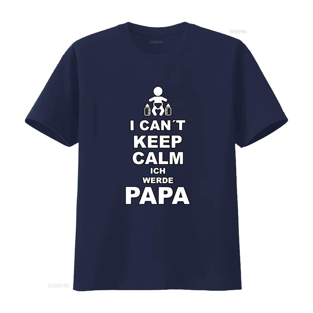 Werdender Papa T Shirt I Cant Keep Calm Ich Werde Perfect for Expectant Fathers Vintage Washed Soft Casual Homme Fashion