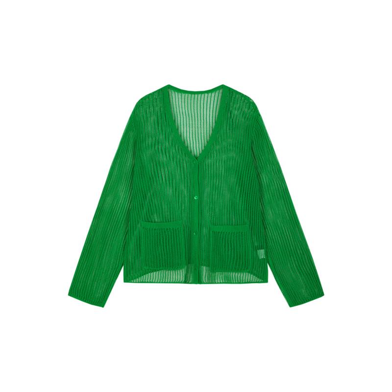 LESS 2024 Spring Casual V-Neck Cotton Cardigan