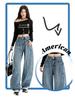 New American Retro Wide-Leg Casual Pants with Pocket Design