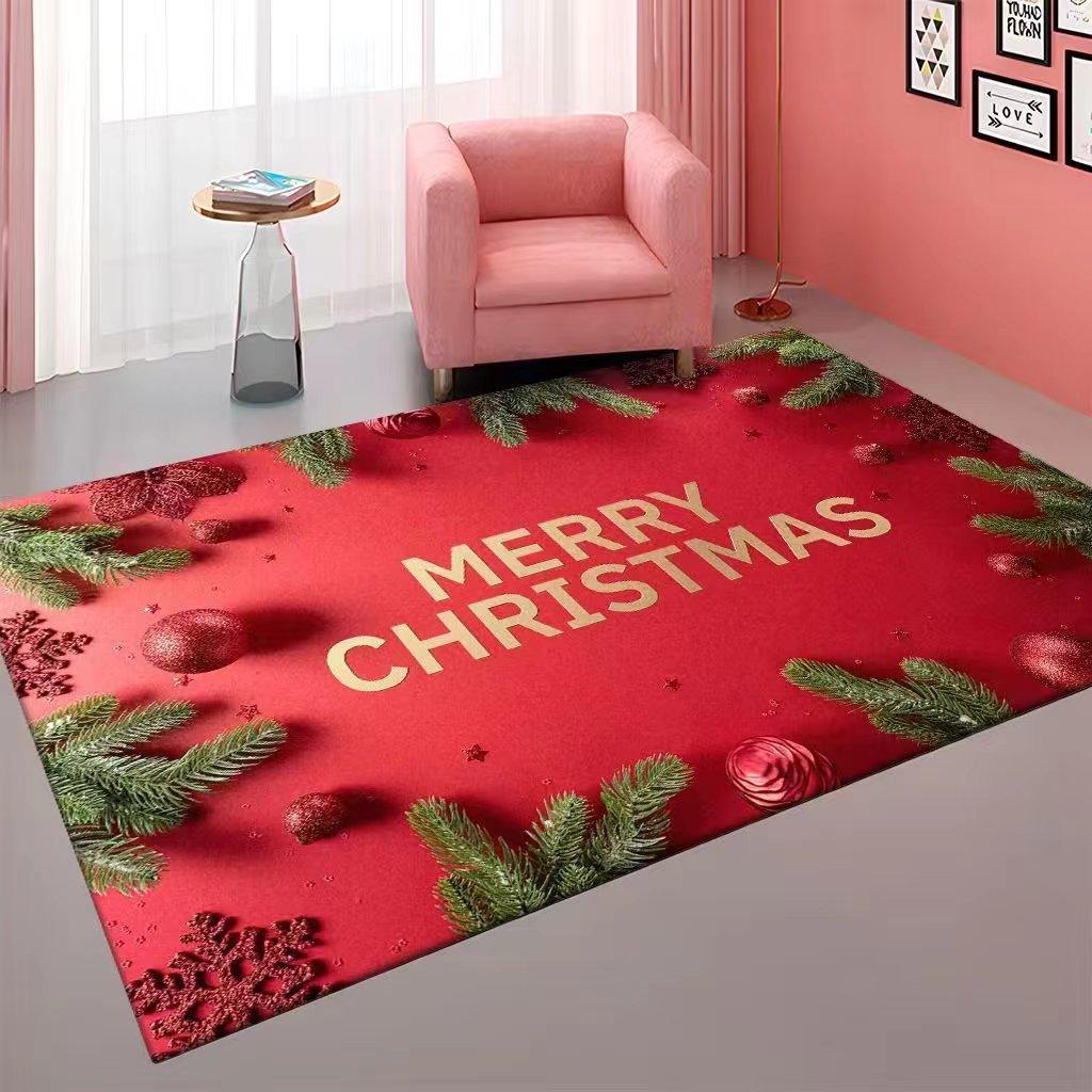 Cartoon Christmas Carpet, Living Room Easy To Clean Sofa Coffee Table Floor Mat Bedroom Full Of Bedside Blankets