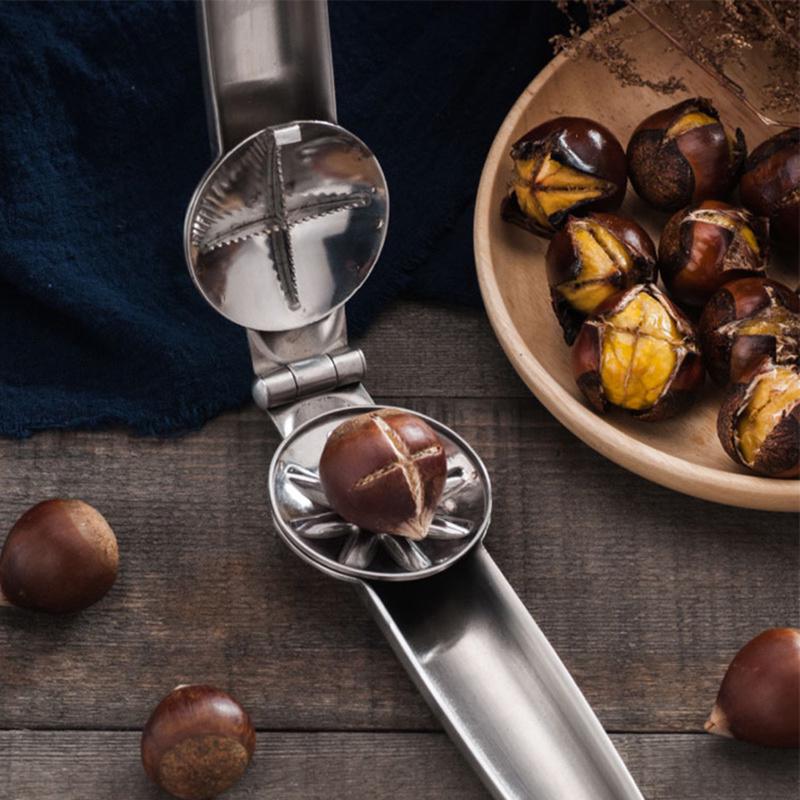 Stainless Steel Chestnut Clip Plier Sheller Nut Chestnut Cracker Walnut Opener