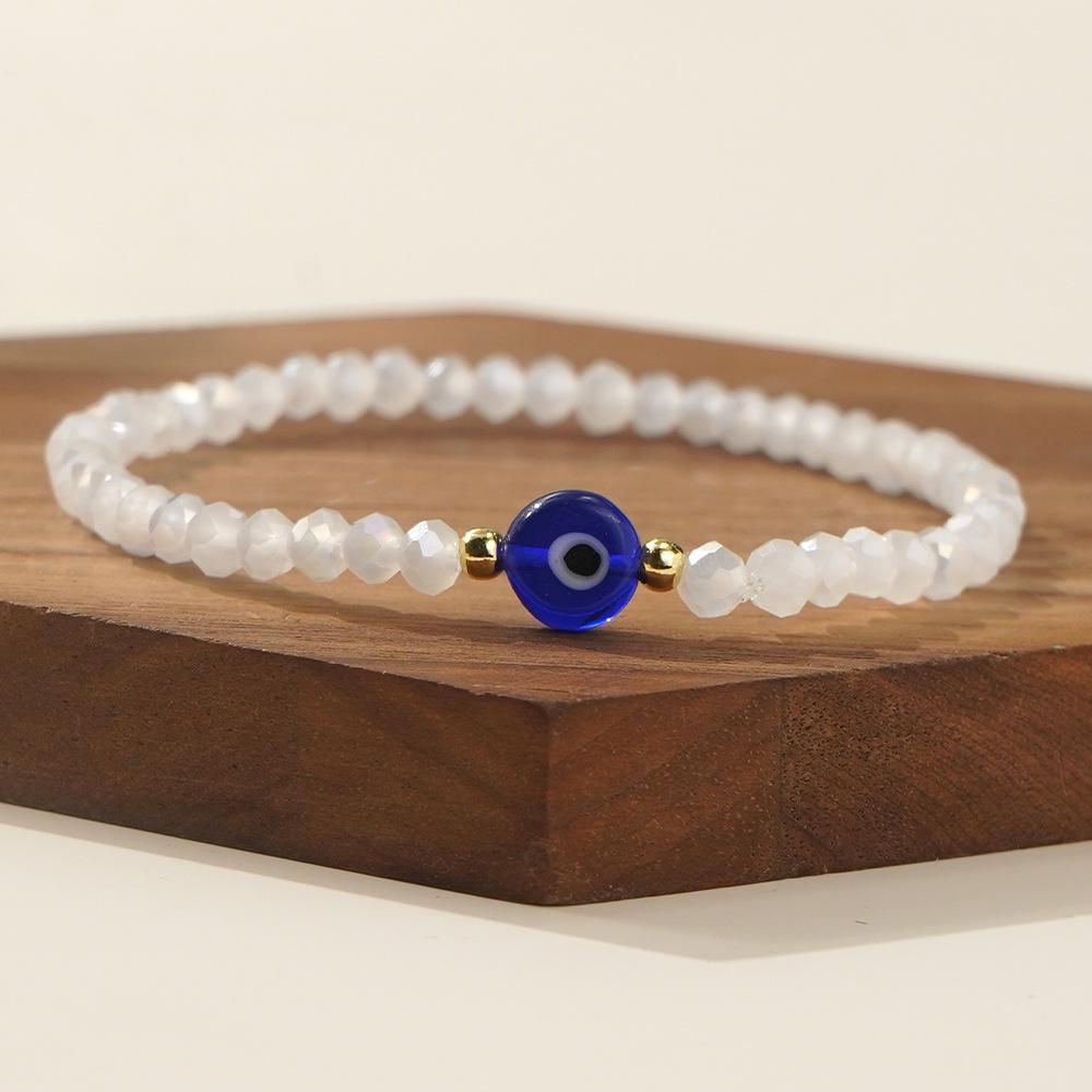 Multicolor Crystal Evil Eye Bracelet - Trendy Beaded Design for Everyday Wear