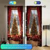2 Stück Vorhang mit Weihnachtstag-Aufdruck für Weihnachts-Heimdekoration - Stangentaschen-Fensterbehandlung für Schlafzimmer, Büro, Küche