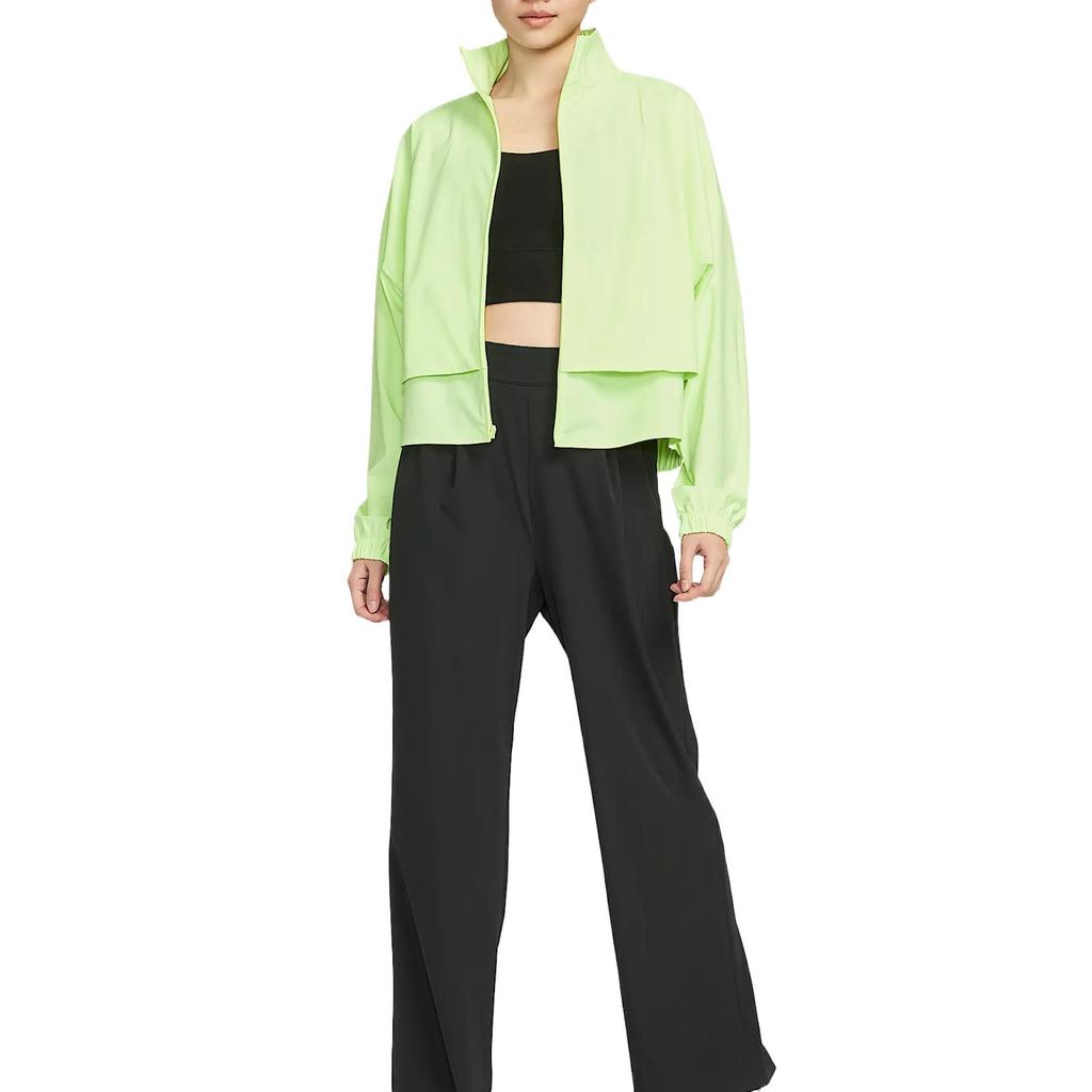 Nike Dri-Fit Perfect Stretch Oversize Comfortable Solid Color Fashion Versatile Casual Jacket Women Jacket Fluorescent-Yellow-Green HJ0964-701