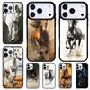 Horse Painted Art Phone Case for iPhone 17 Air 16 15 11 12 14 13 Pro Max Shockproof Cover