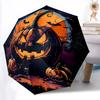 1pc Pumpkin Moon Automatic Folding Umbrella - Design, Durable Iron Frame for Travel, Outdoor, Beach Fashion Accessory A0920024
