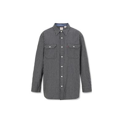Levis Pointed Collar Button Long Sleeve Shirt Men Shirts Black White Striped 19587-0269