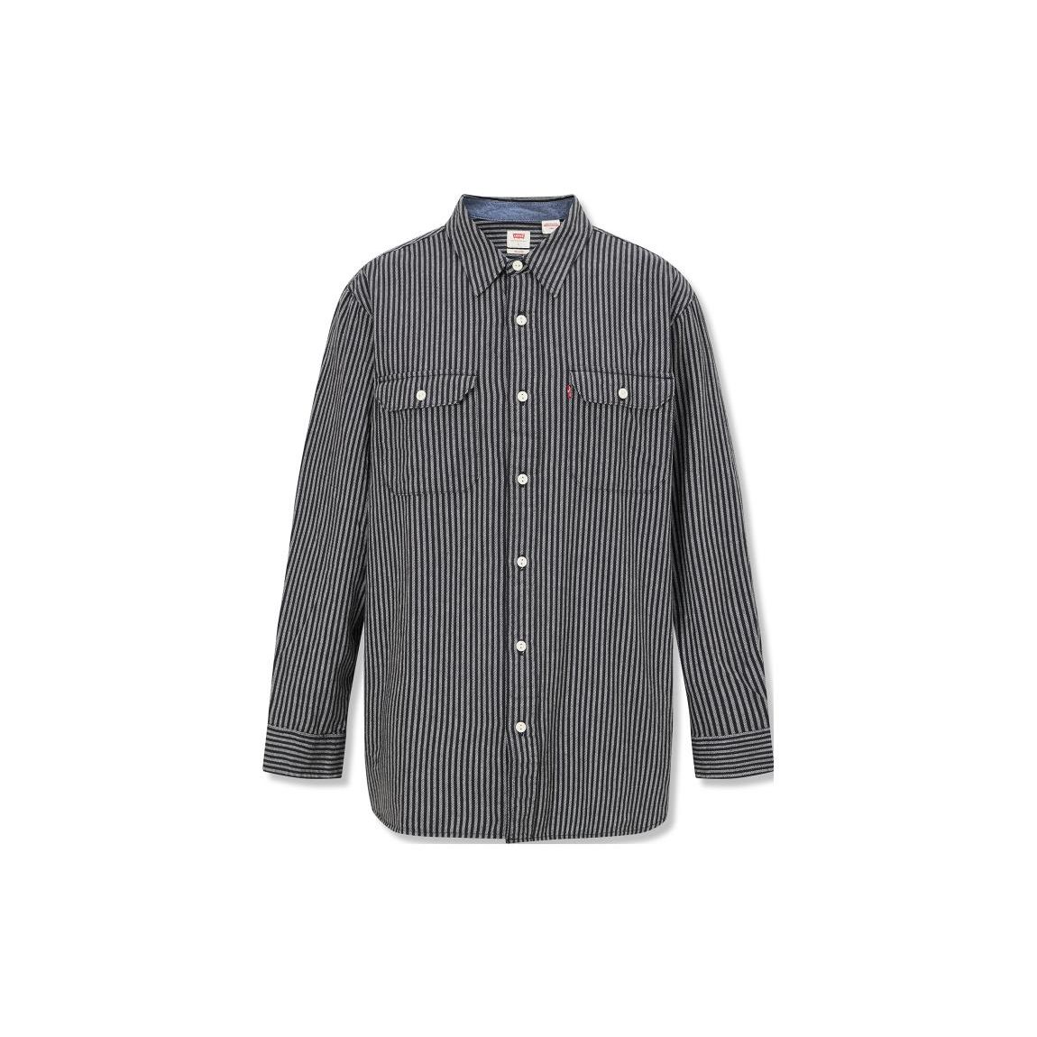 

Мужская рубашка Levis с острым воротником, на пуговицах, с длинным рукавом, черная в белую полоску 19587-0269 M