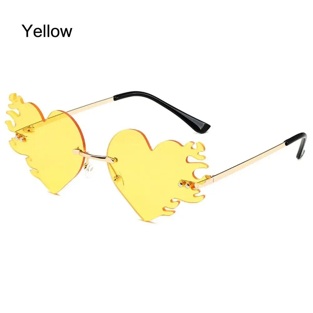 Fire Heart Shaped Sunglasses for Women Men Flame Love Sun Glasses Party Favor Eyewear Unique Halloween Glasses Costume Accessory