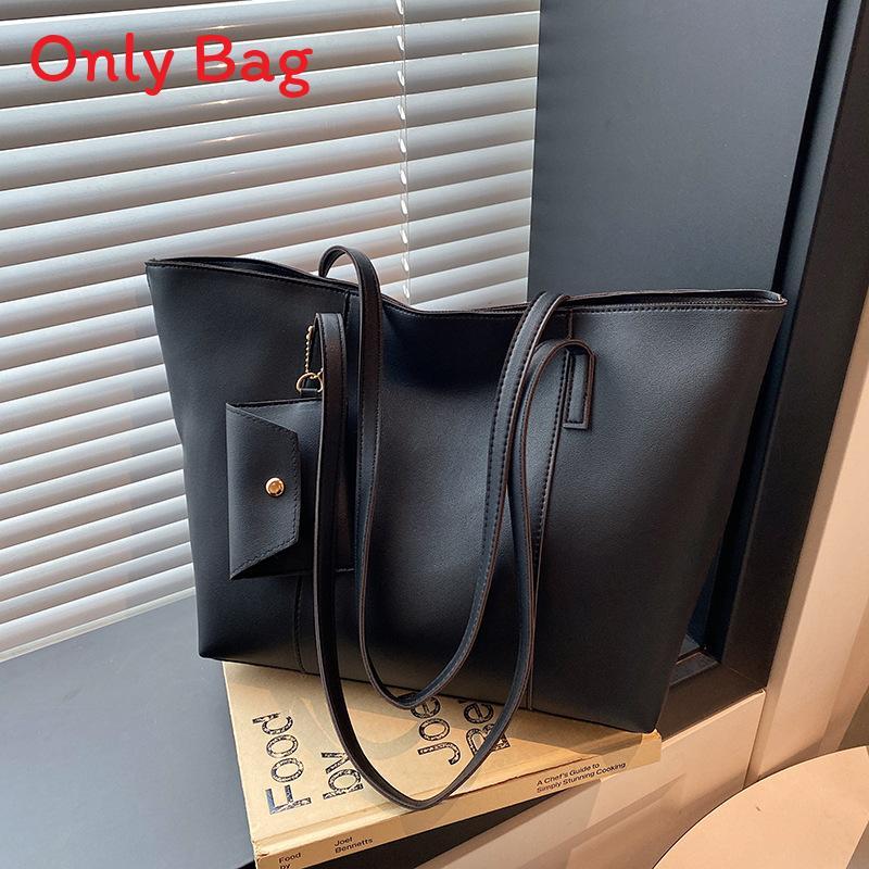 

Pu Material Tote Bag For Women With Zipper Closure And Inner Pouch For Daily Use чёрный
