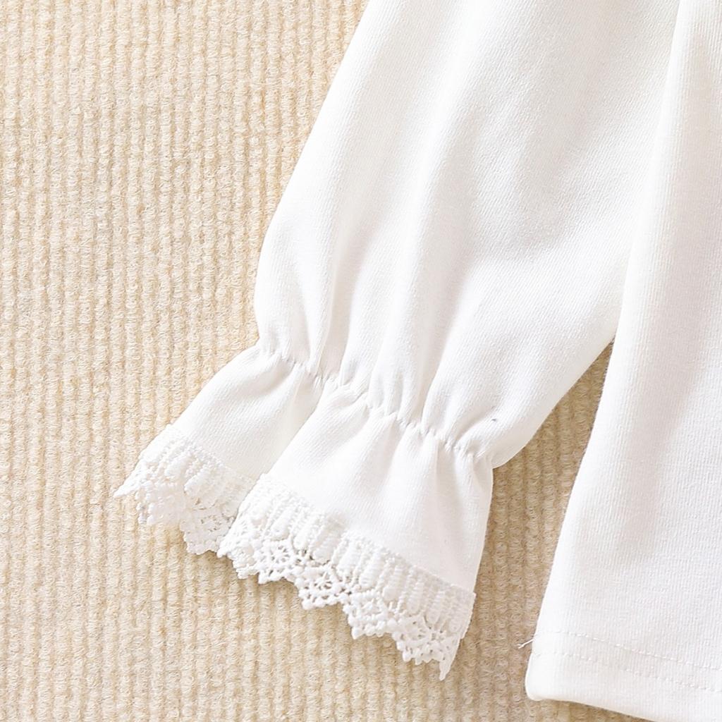 Κοριτσίστικο μακρυμάνικο μπλουζάκι Ανοιξιάτικο φθινόπωρο Λεπτό παιδικό ανοιξιάτικο μπλουζάκι με κάτω λευκό κοριτσάκι