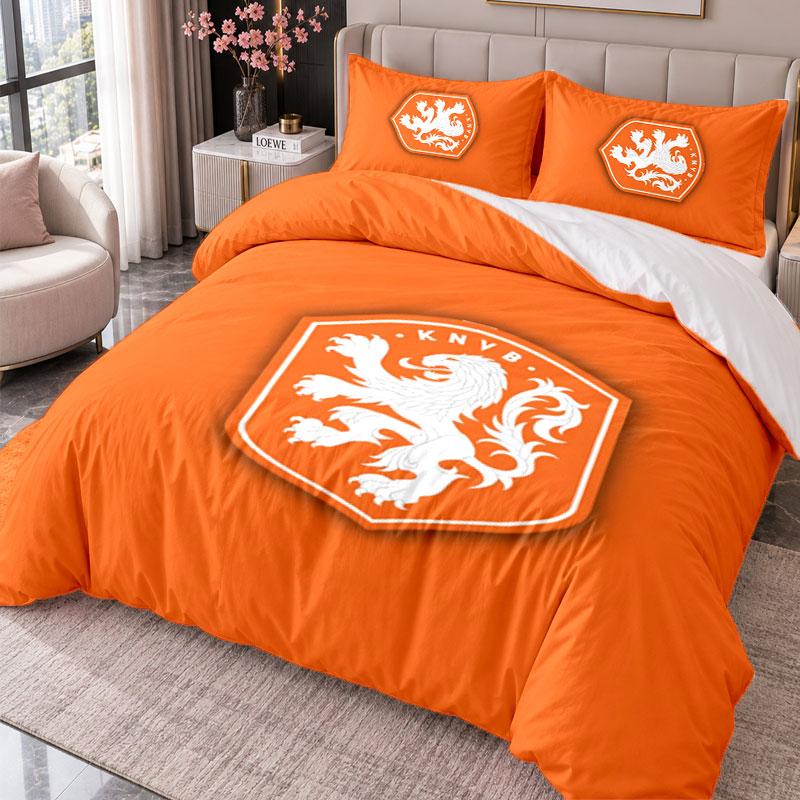 Netherlands National Team 3Pcs Bedding Set Duvet Cover With Two Pillowcases For Bedroom Home Decoration