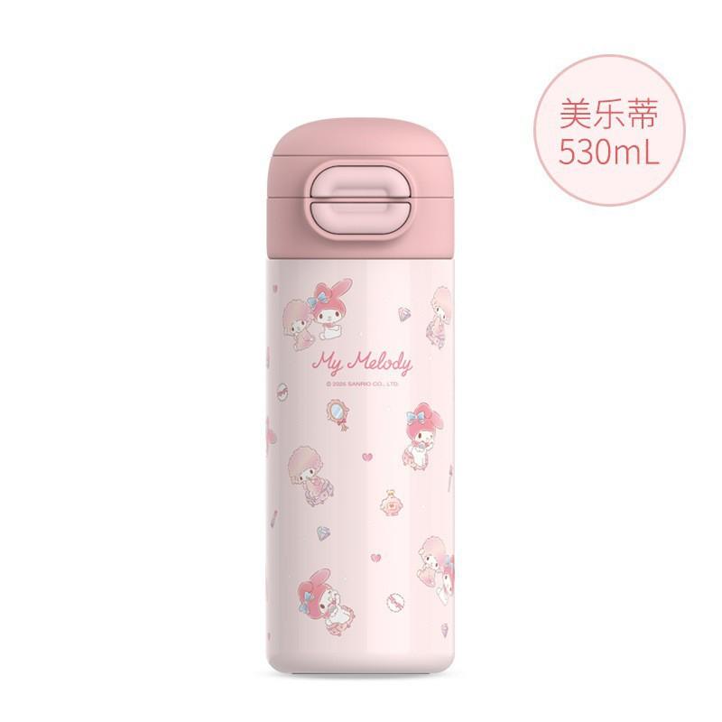 316 Stainless Steel Insulated Kids Water Bottle With Straw Flip Lid - Hello Kitty Kuromi Cinnamoroll My Melody Designs