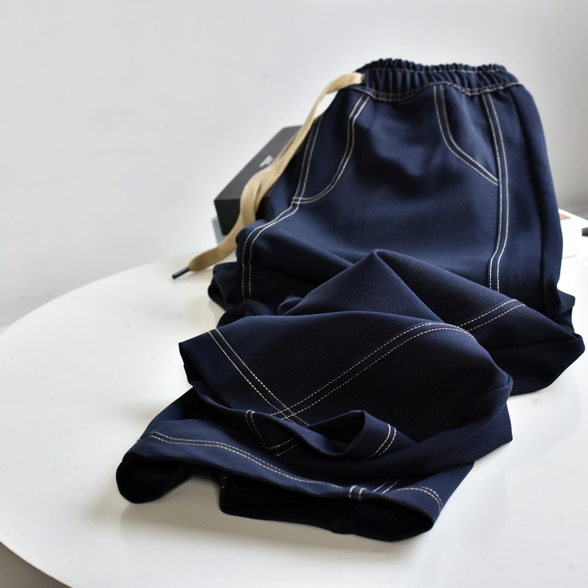 

Яркие прямые джинсовые брюки Bright Line Machete 2025 весна/лето женские широкие брюки темно-синий