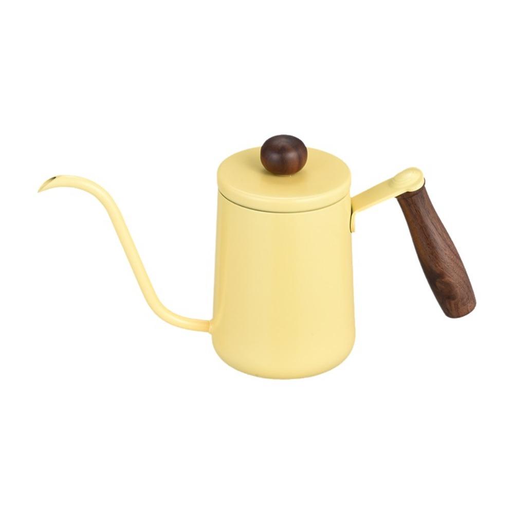 600ML Pour Over Coffee Kettle Stainless Steel Drip Filter Coffee Maker Hand Brewing Kettle  Kitchen Yellow