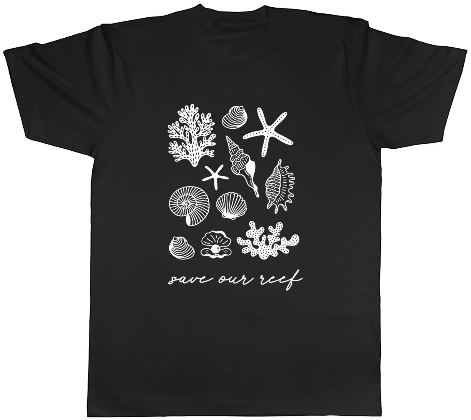 Save our Reef Shell Coral Star Fish Ocean Day Mens T-Shirt Tee Gift Top XXXL