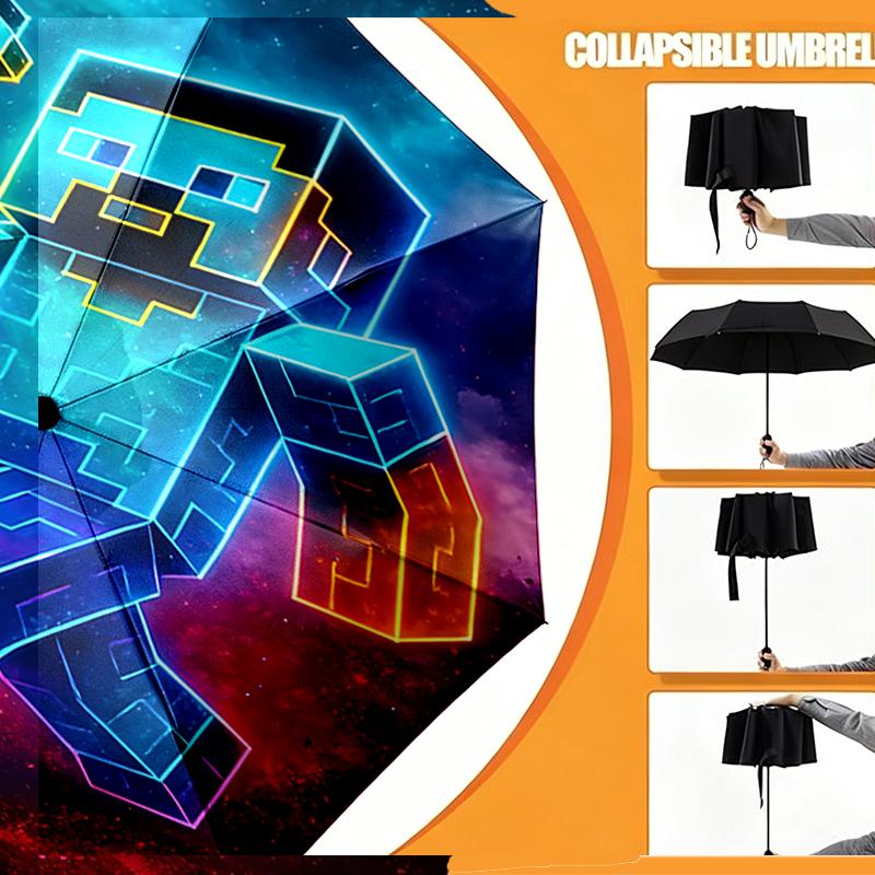 Gamer Print Umbrella Automatic Opening/ Closing - Portable Foldable Design - Daily Use for Travel/Outdoor - Gift for Birthday