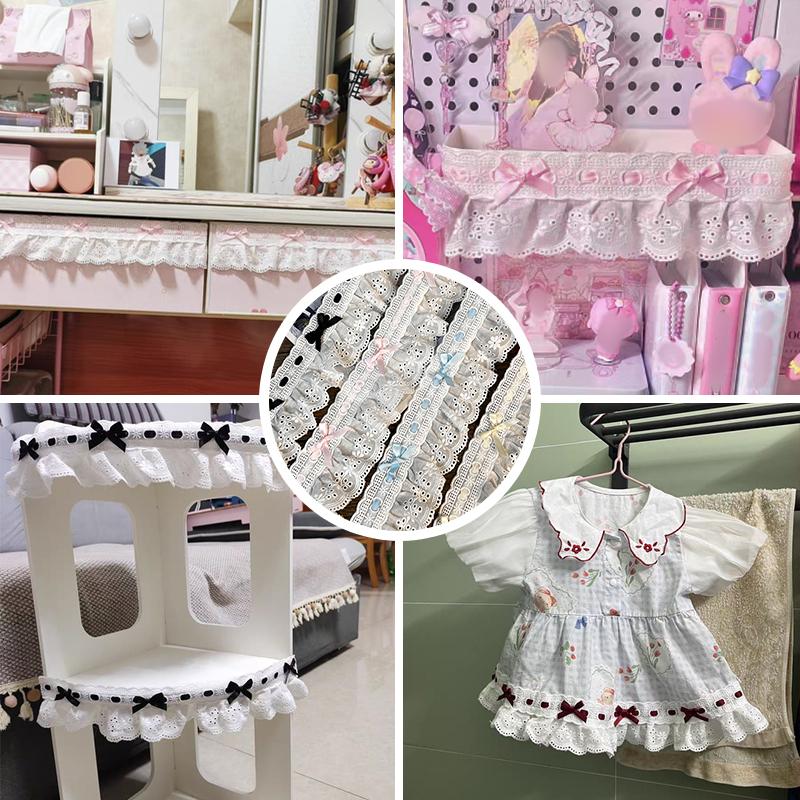 1yard Skirt Lace Accessories DIY Material Polyester Ribbon Embroidery Decorative Sewing Edges DIY Crafts 7cm Wide