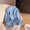 Amerikanischer Retro Blauer Weicher Denim-Hemd Damen Frühling Herbst Herz-Druck Dünne Jacke Lässig Vielseitig Locker Langarm Oberteil Hemd