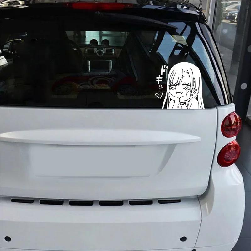 18x17cm Cute Anime Girl Car JDM Sticker Auto Body Bumper Windows Motorcycle Laptop Walls Vinyl Film Decal Car Tuning Accessories