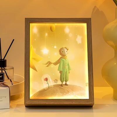 8 Inch Customized 3D Printed Wooden Photo Frames Artistic Style Wall Hangings Bedroom Living Wood Handicraft