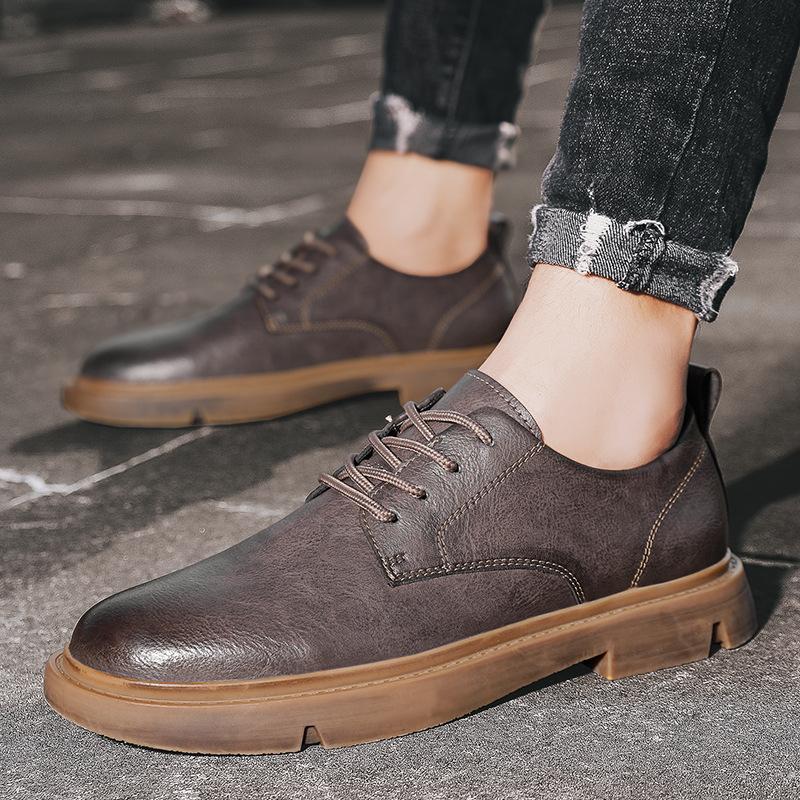 Martin Shoes Men's Low-top Spring and Autumn Tooling Casual Leather Shoes Men's Versatile Lace-up Shoes Men's Trend