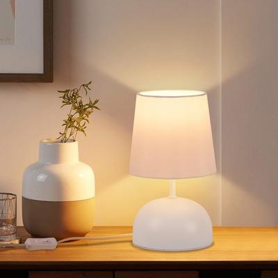 Table Lamp - NETTLIFE - Fabric Model - White Lampshade - Metal - E14