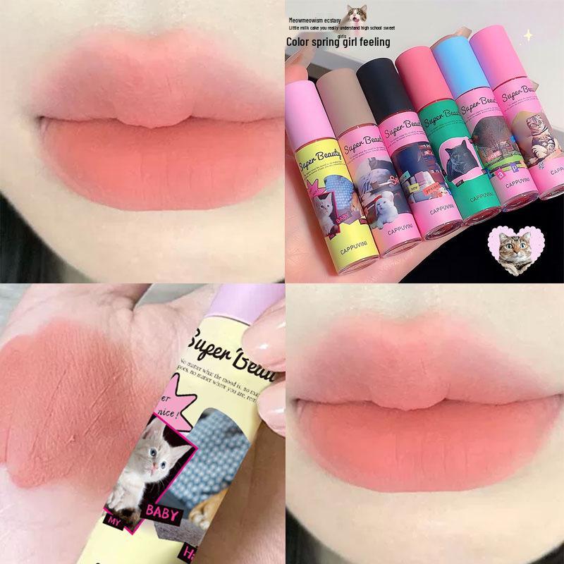 Cappuvini Cat Lip Mud: Matte Soft Mist Lip Cream - Affordable Student-Friendly Lipstick
