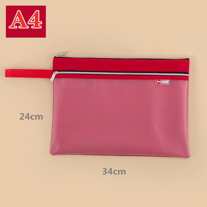 Waterproof Double-Layer Document Bag with Zipper for Certificates and Examination Materials