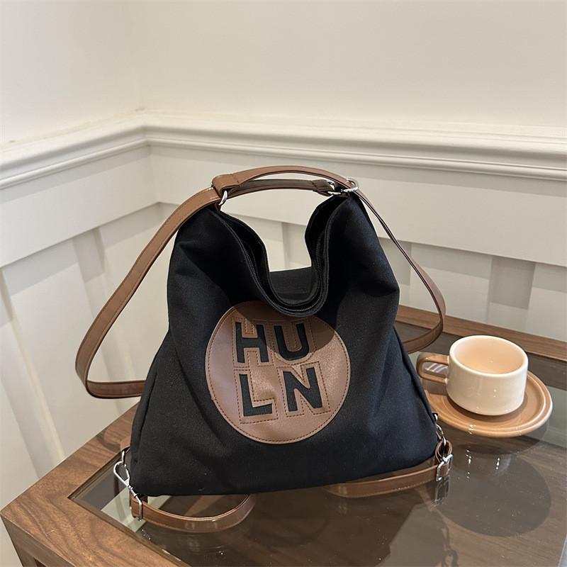 Trendy Canvas Tote Bag For College Students Stylish Large Capacity Daily Use