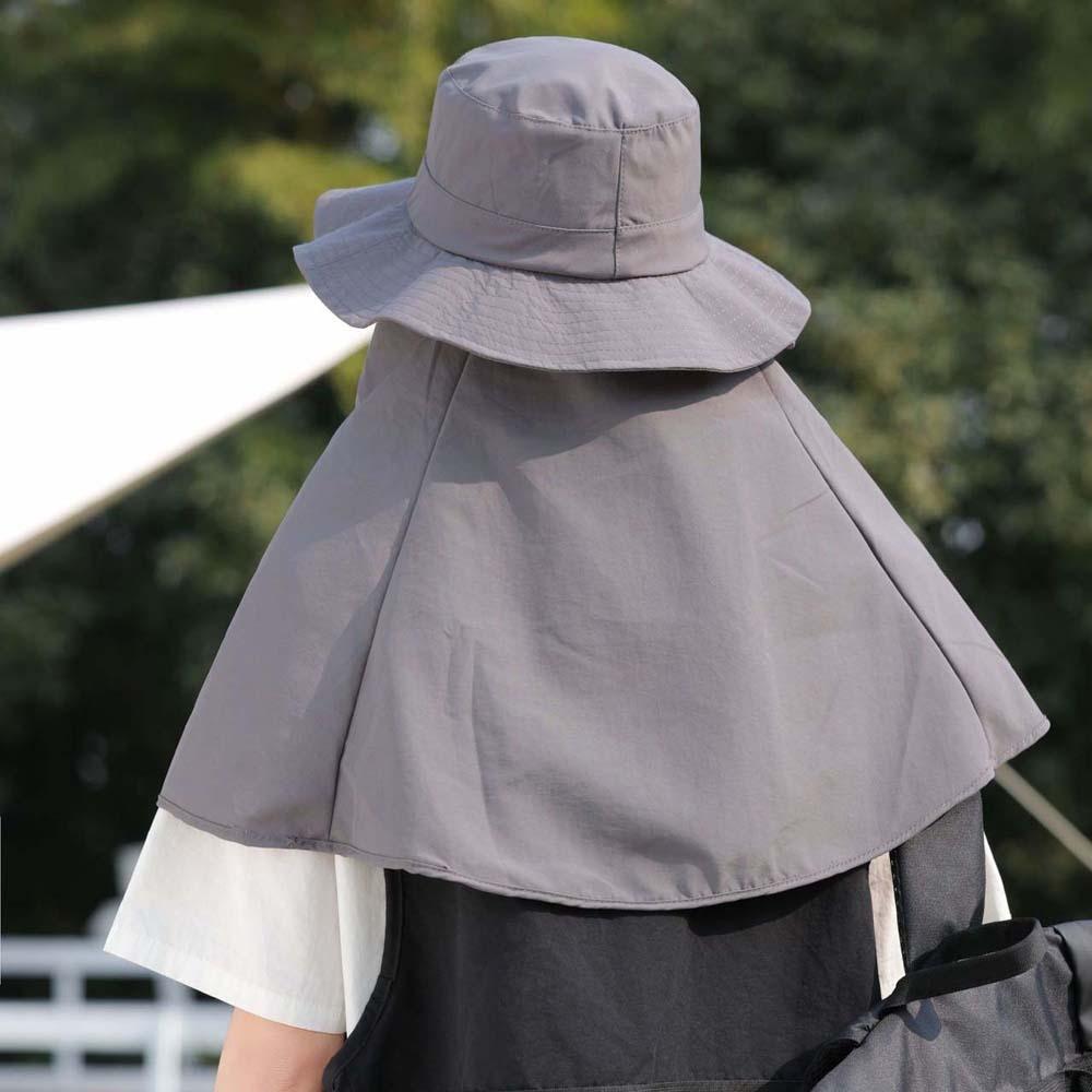 Breathable Mountaineering Cap Elastic Women Sun Cap Ponytail Cap Shawl Fisherman Hat Travel