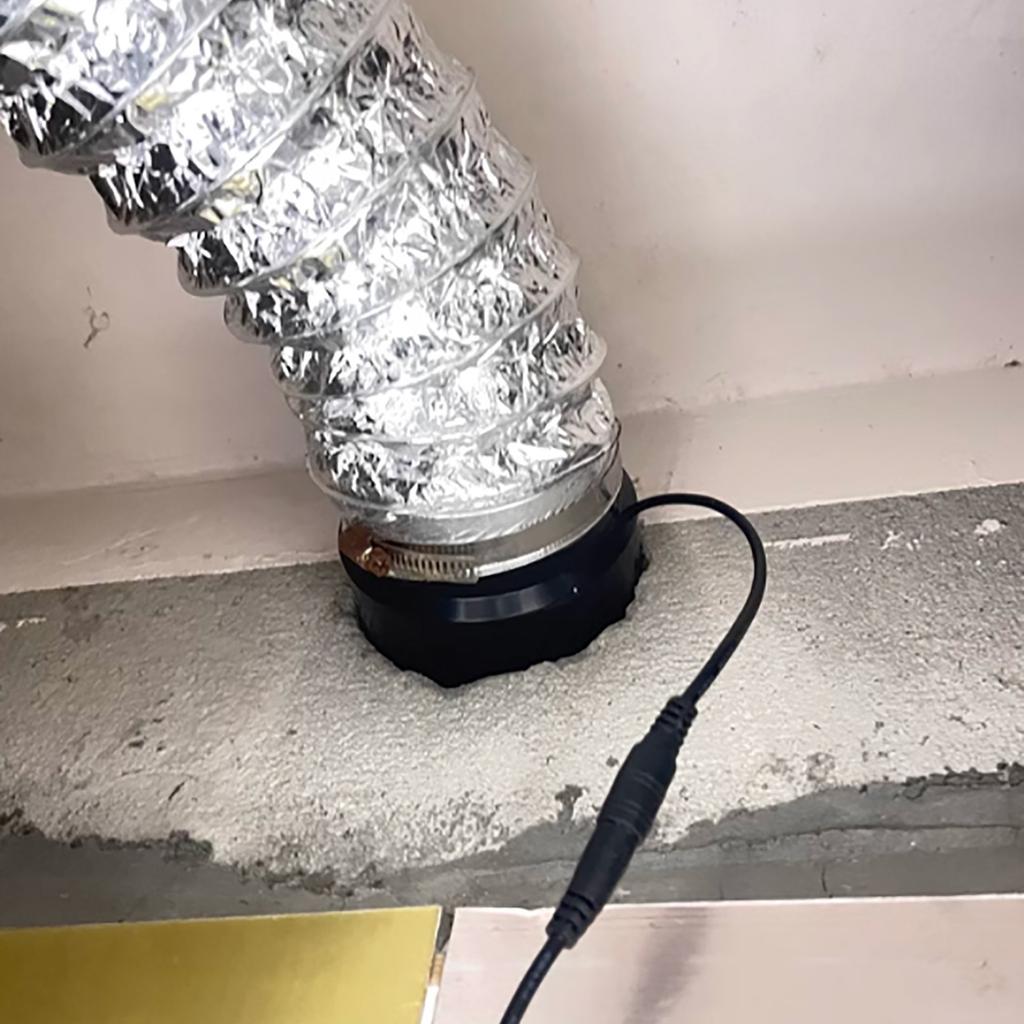 12V Drehzahlregelbarer Axial-Abluftventilator 120mm Hoher Luftdurchsatz 7000U/min für DIY-Belüftungsprojekte Inklusive 3" Kanalplatten-Kit