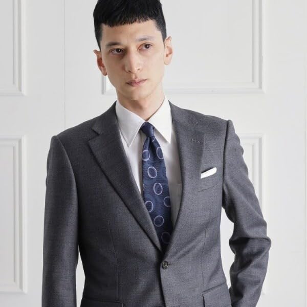 [TAKEO KIKUCHI] Auspicious Necktie PNJ Tomoe Pattern Geometric Necktie Navy (594) 00